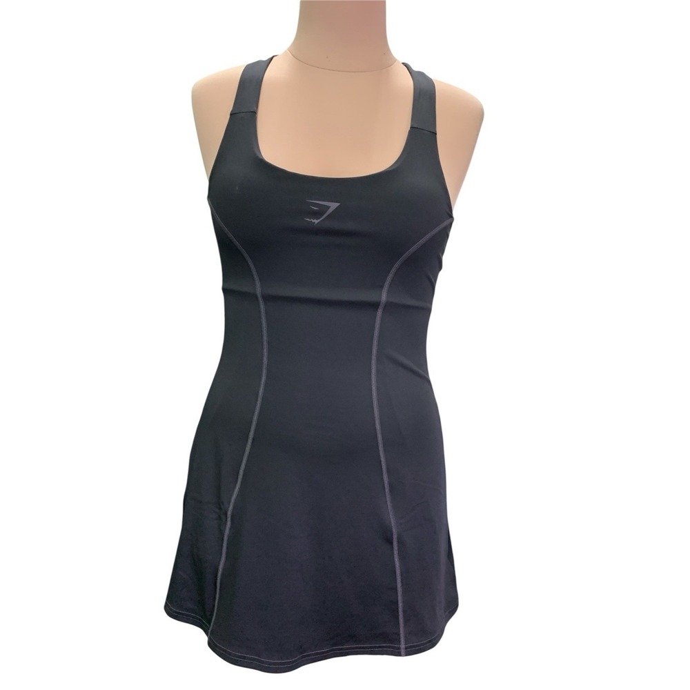Gymshark Women's Scoop Neck A-Line Fit Sport Dress DH3 Black Size Small NWT